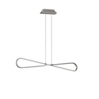 M5870 Bucle Linear Pendant 42W LED SIlver Polished Chrome Frosted Acrylic