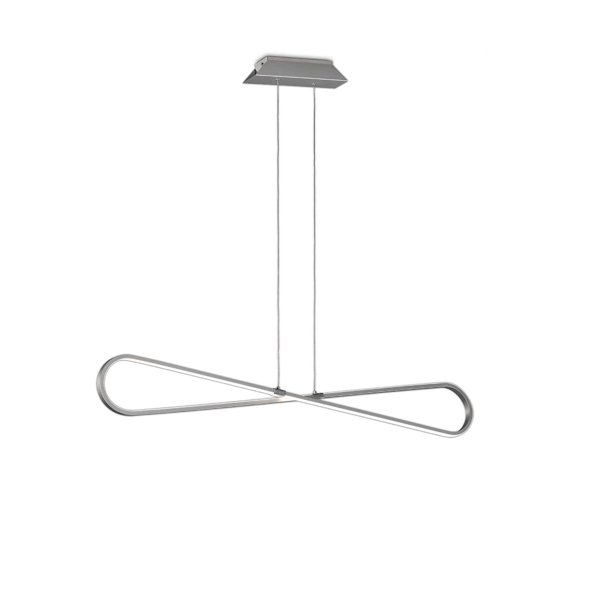 Bucle Linear Pendant 42W LED SIlver Polished Chrome Frosted Acrylic