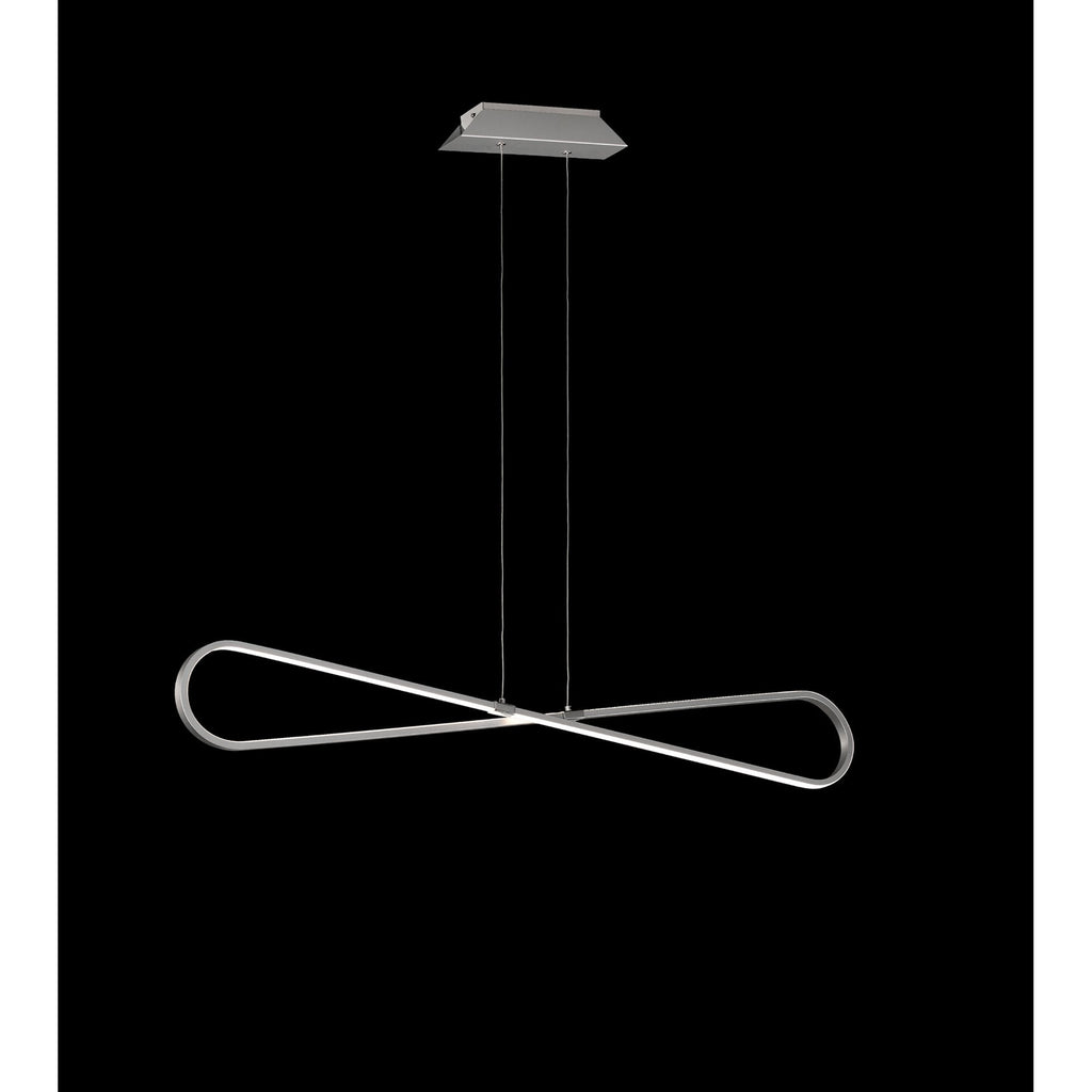 M5870 Bucle Linear Pendant 42W LED SIlver Polished Chrome Frosted Acrylic