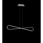 M5870 Bucle Linear Pendant 42W LED SIlver Polished Chrome Frosted Acrylic
