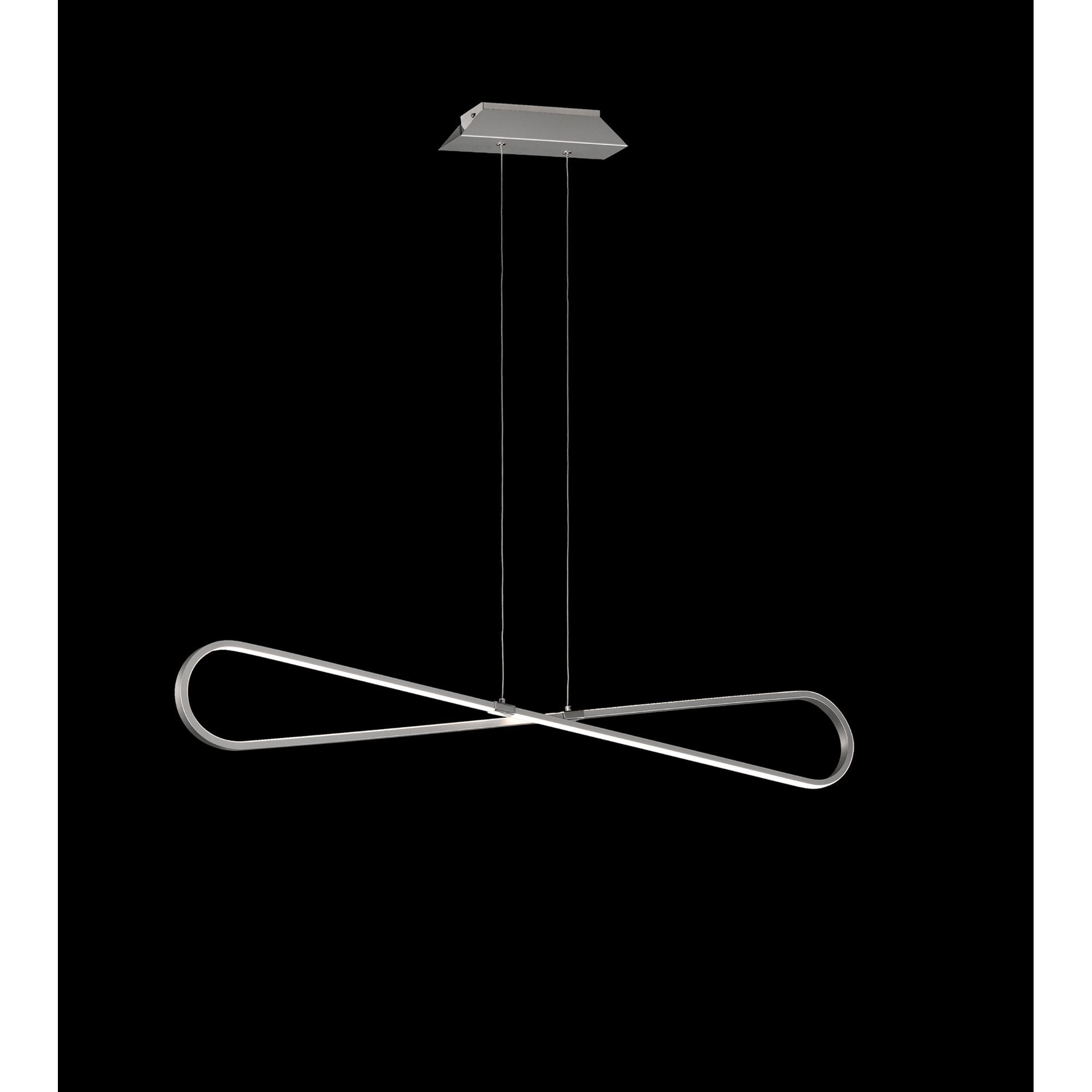 Bucle Linear Pendant 42W LED SIlver Polished Chrome Frosted Acrylic