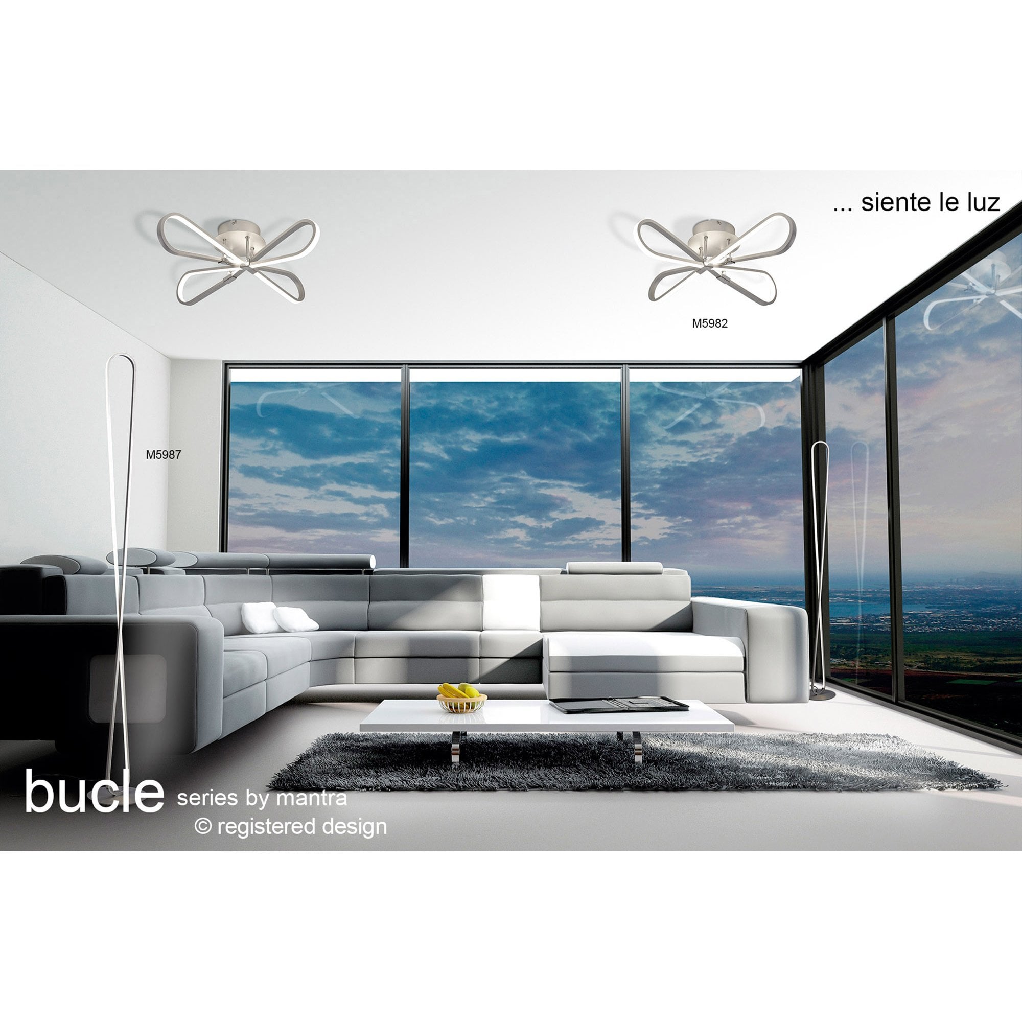 Bucle Linear Pendant 42W LED SIlver Polished Chrome Frosted Acrylic