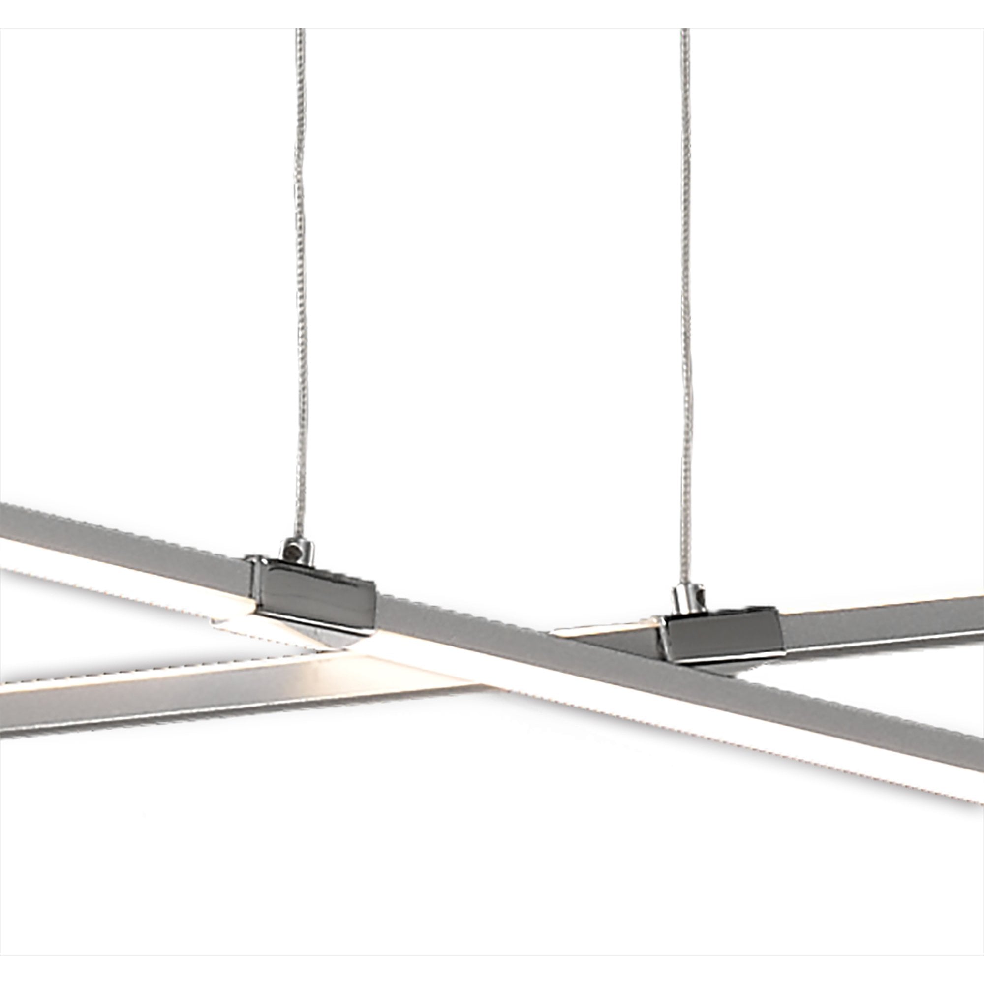 Bucle Linear Pendant 42W LED SIlver Polished Chrome Frosted Acrylic