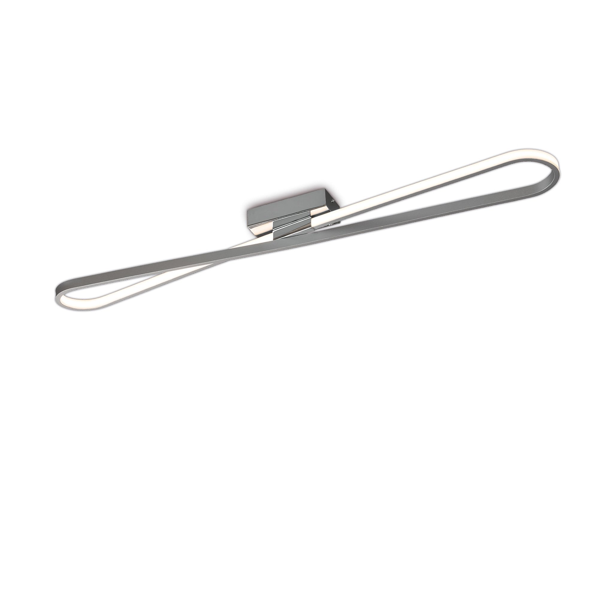 M5981 Bucle Ceiling 36W LED Silver Polished Chrome Frosted Acrylic