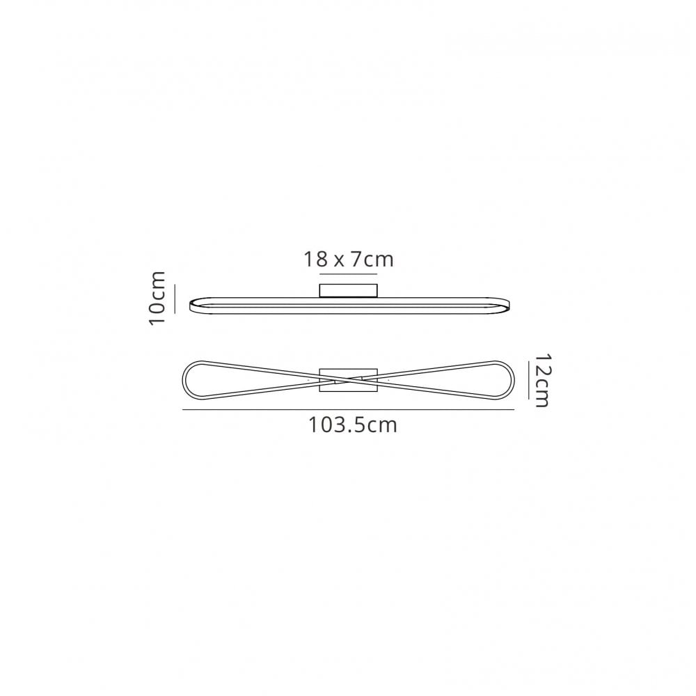 M5981 Bucle Ceiling 36W LED Silver Polished Chrome Frosted Acrylic