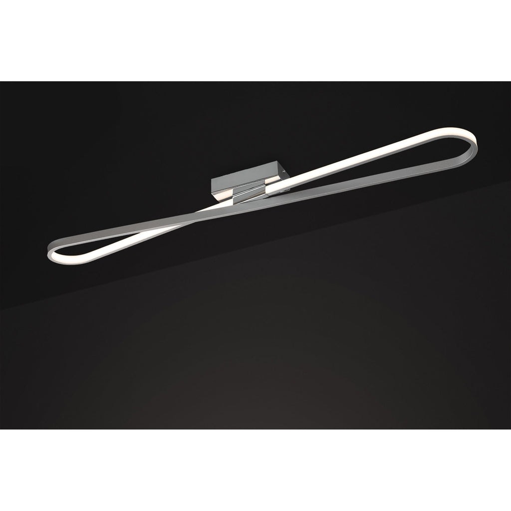 M5981 Bucle Ceiling 36W LED Silver Polished Chrome Frosted Acrylic