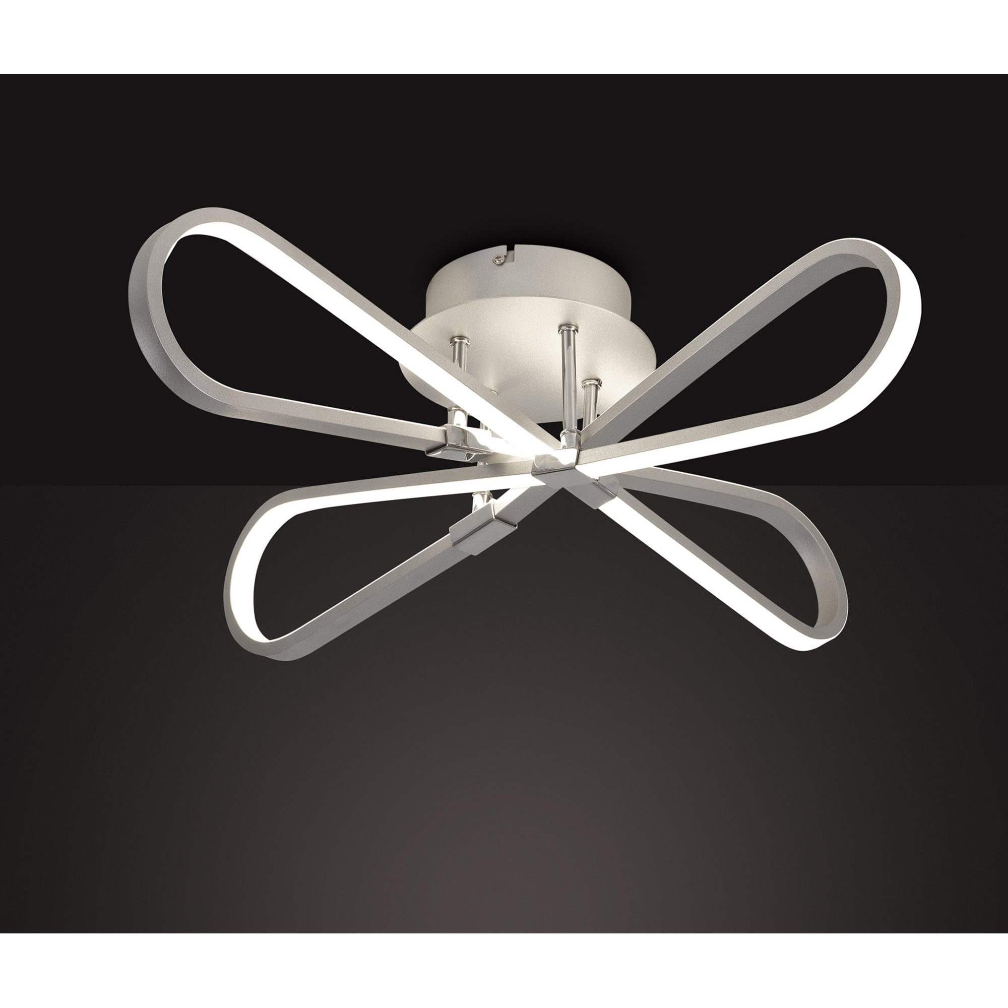 M5982 Bucle Square Ceiling 40W LED Silver / Polished Chrome / Frosted Acrylic