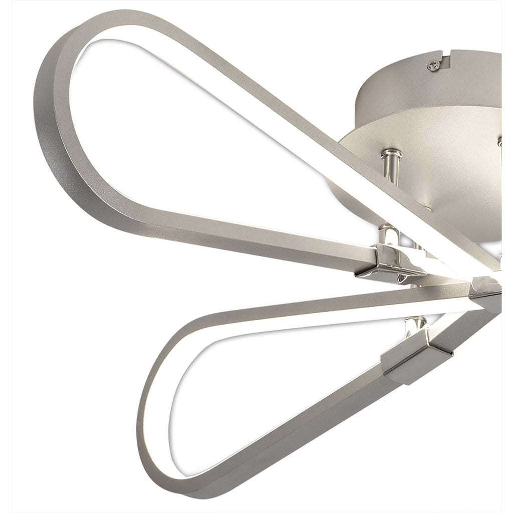 M5982 Bucle Square Ceiling 40W LED Silver / Polished Chrome / Frosted Acrylic