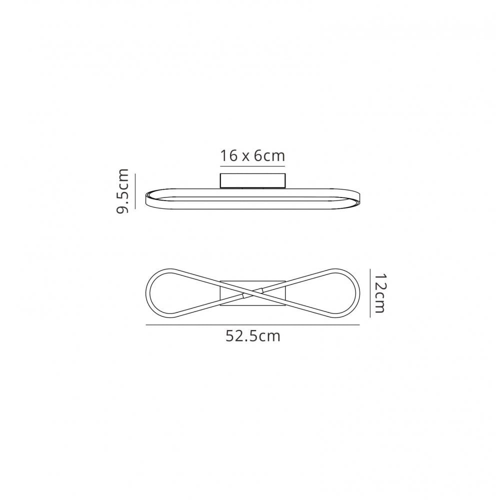 M5983 Bucle Wall Lamp 20W LED Silver / Polished Chrome / White / Frosted Acrylic