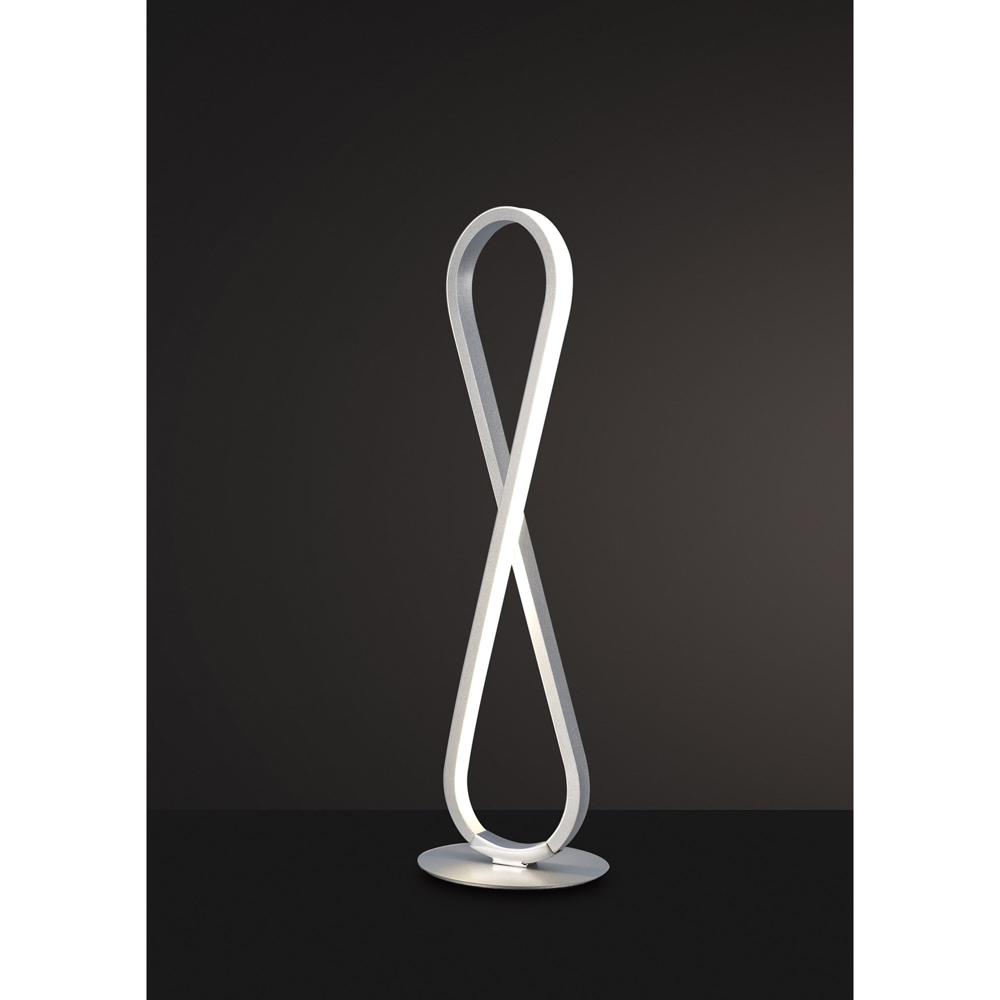 M5984 Bucle Table Lamp 18W LED Silver / Polished Chrome / Frosted Acrylic