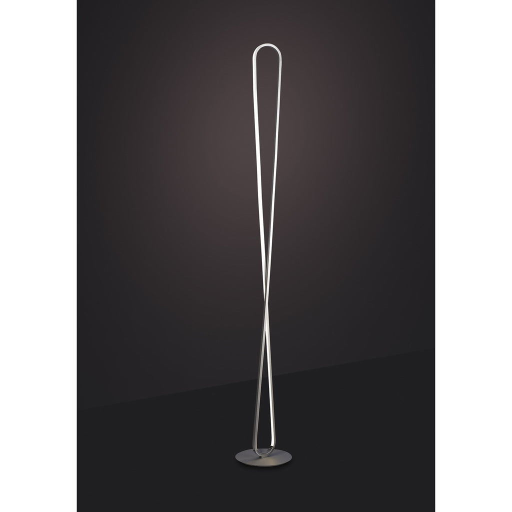 M5987 Bucle Floor Lamp 50W LED Dimmable Silver / Polished Chrome / / Frosted Acrylic