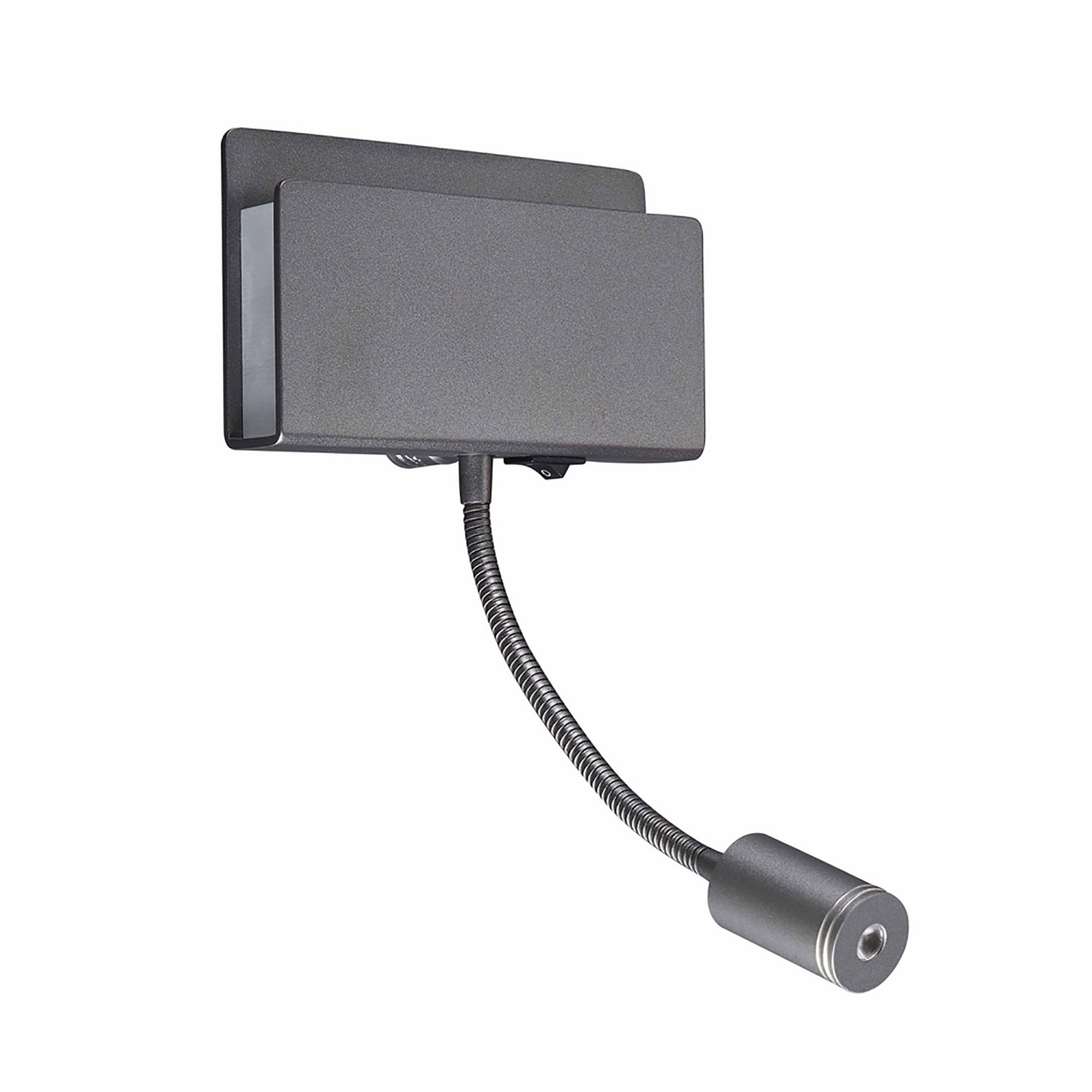 M5714 Cabarete Wall Light Rectangular 2 x 3W LED Switched Matte Black