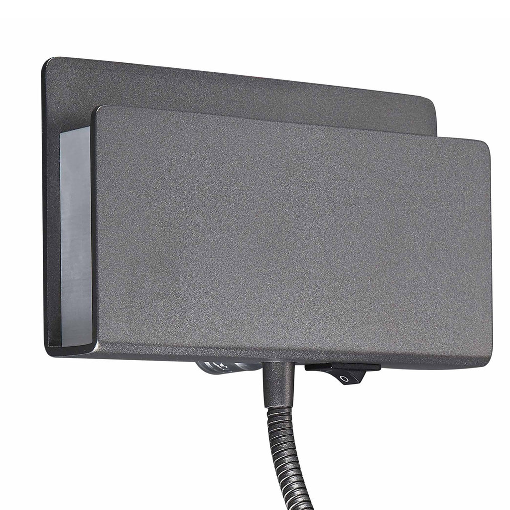 M5714 Cabarete Wall Light Rectangular 2 x 3W LED Switched Matte Black