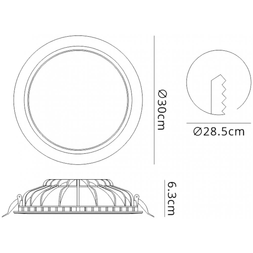 MC0050 Cabrera Downlight 30cm Round 30W LED Matt White