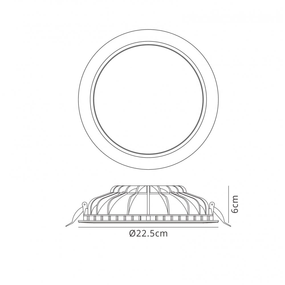 MC0043 Cabrera Downlight 22.5cm Round 24W LED Matt White