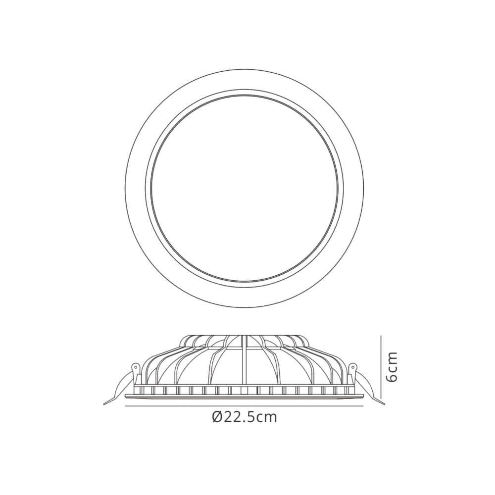 MC0044 Cabrera Downlight 22.5cm Round 24W LED Matt White