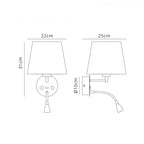 M6091 Caicos Wall + LED Reading Light USB Charger White