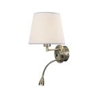M6093 Caicos Wall + LED Reading Light USB Charger Antique Brass