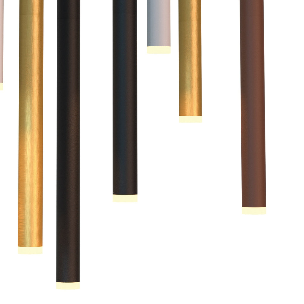 M8083 Cala Rectangle 8 Light Pendant 48W LED Sand White/Sand Black/Gold/Rust Brown
