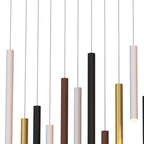 M8085 Cala Rectangle 14 Light Pendant 84W LED Sand White/Sand Black/Gold/Rust Brown