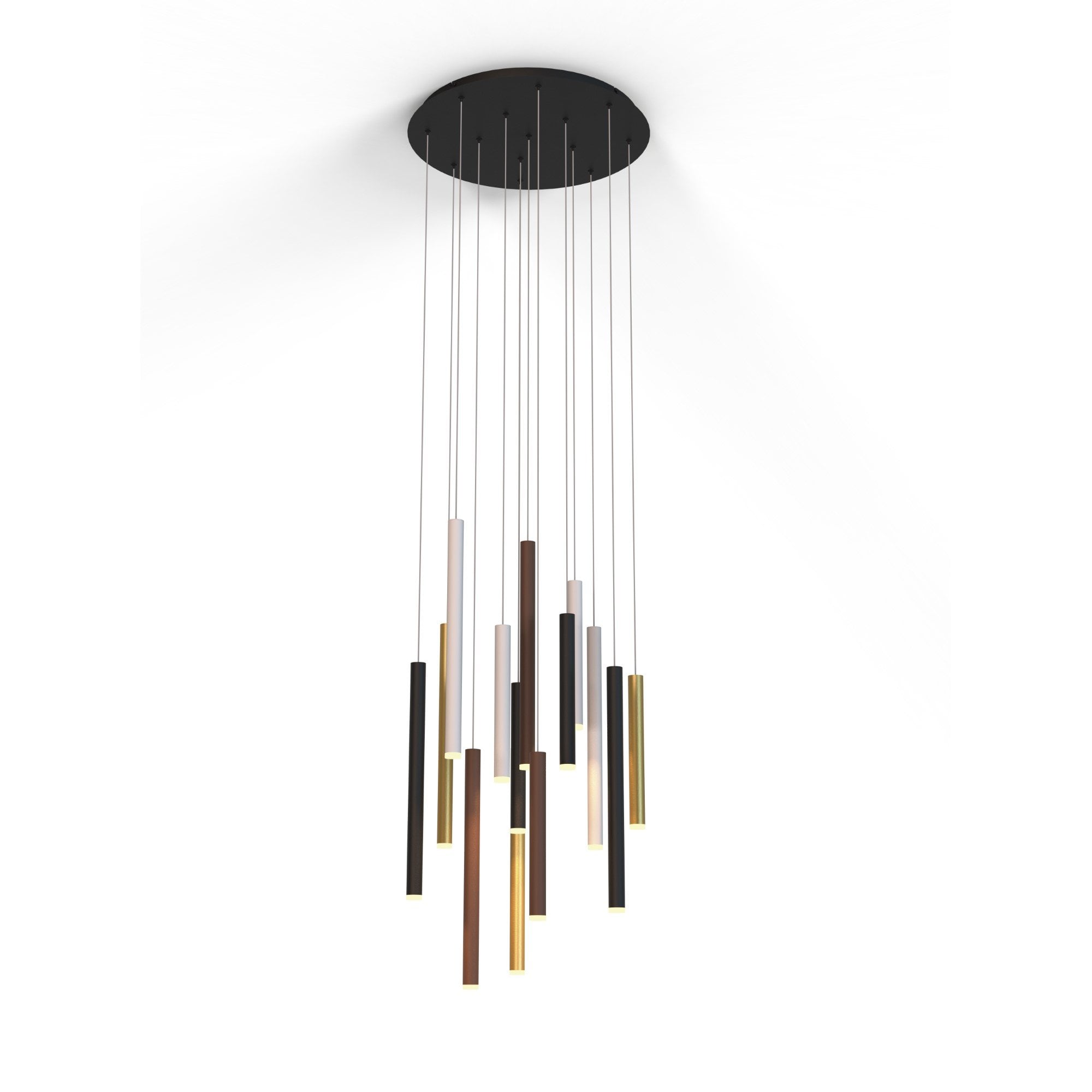M8084 Cala Round 14 Light Pendant 84W LED Sand White/Sand Black/Gold/Rust Brown