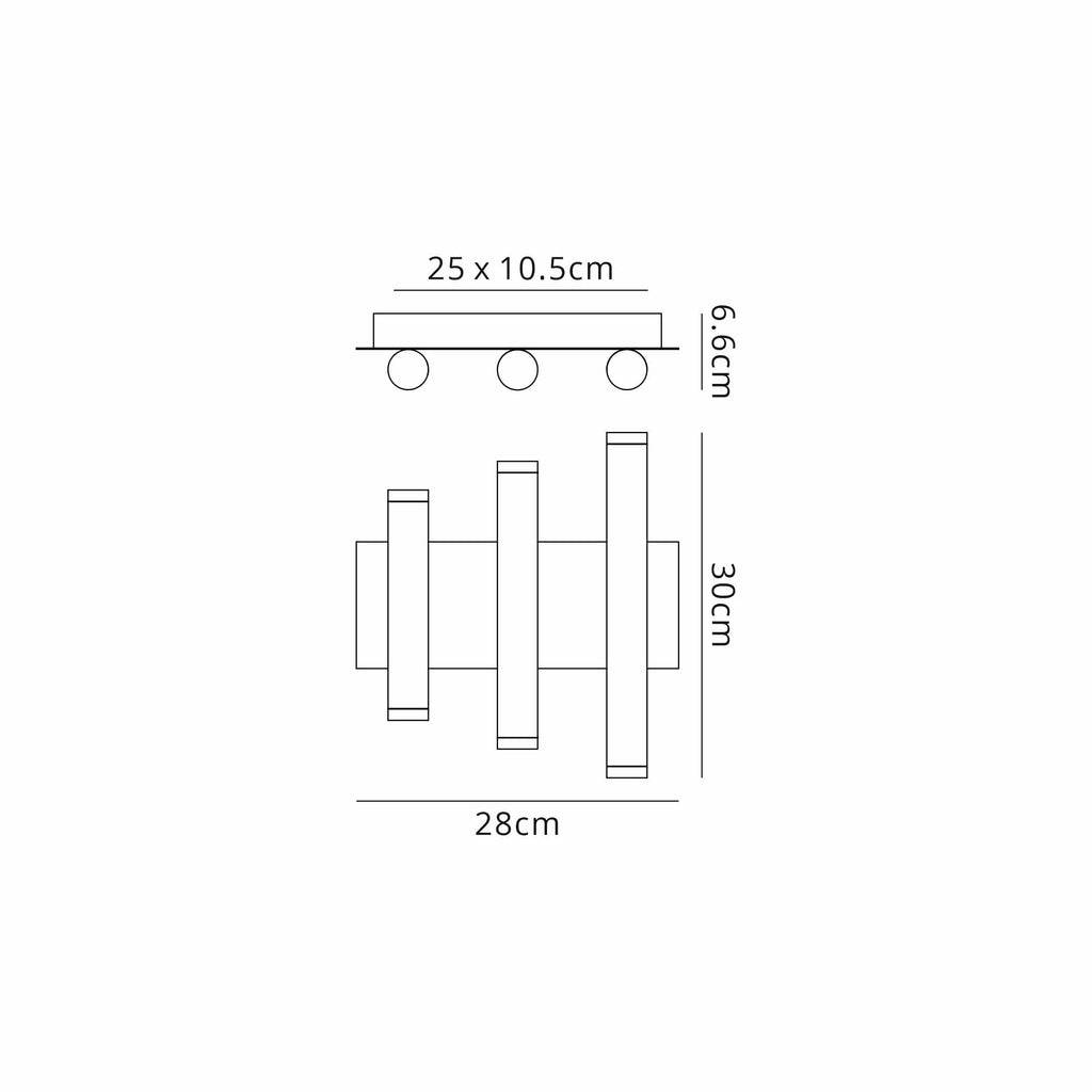 M8189 Cala 3+3 Light Wall Light 36W LED Sand White