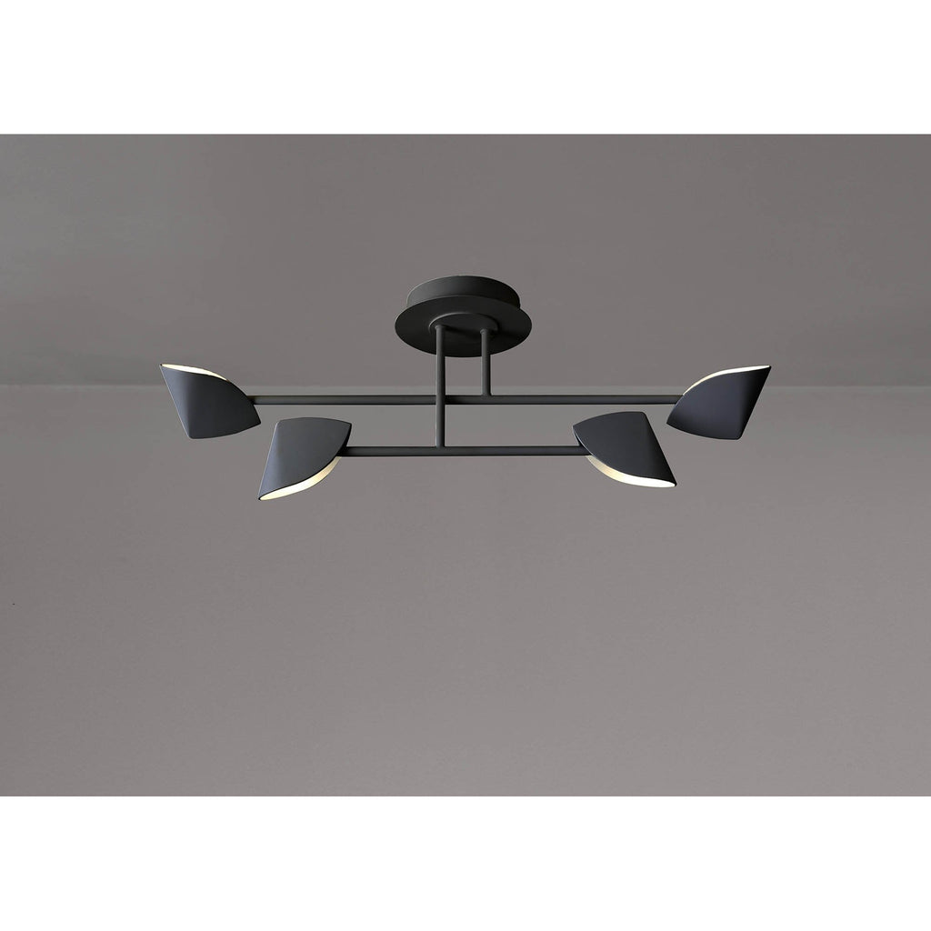 M7582 Capuccina Small 4 Light Semi Flush 30W LED Black