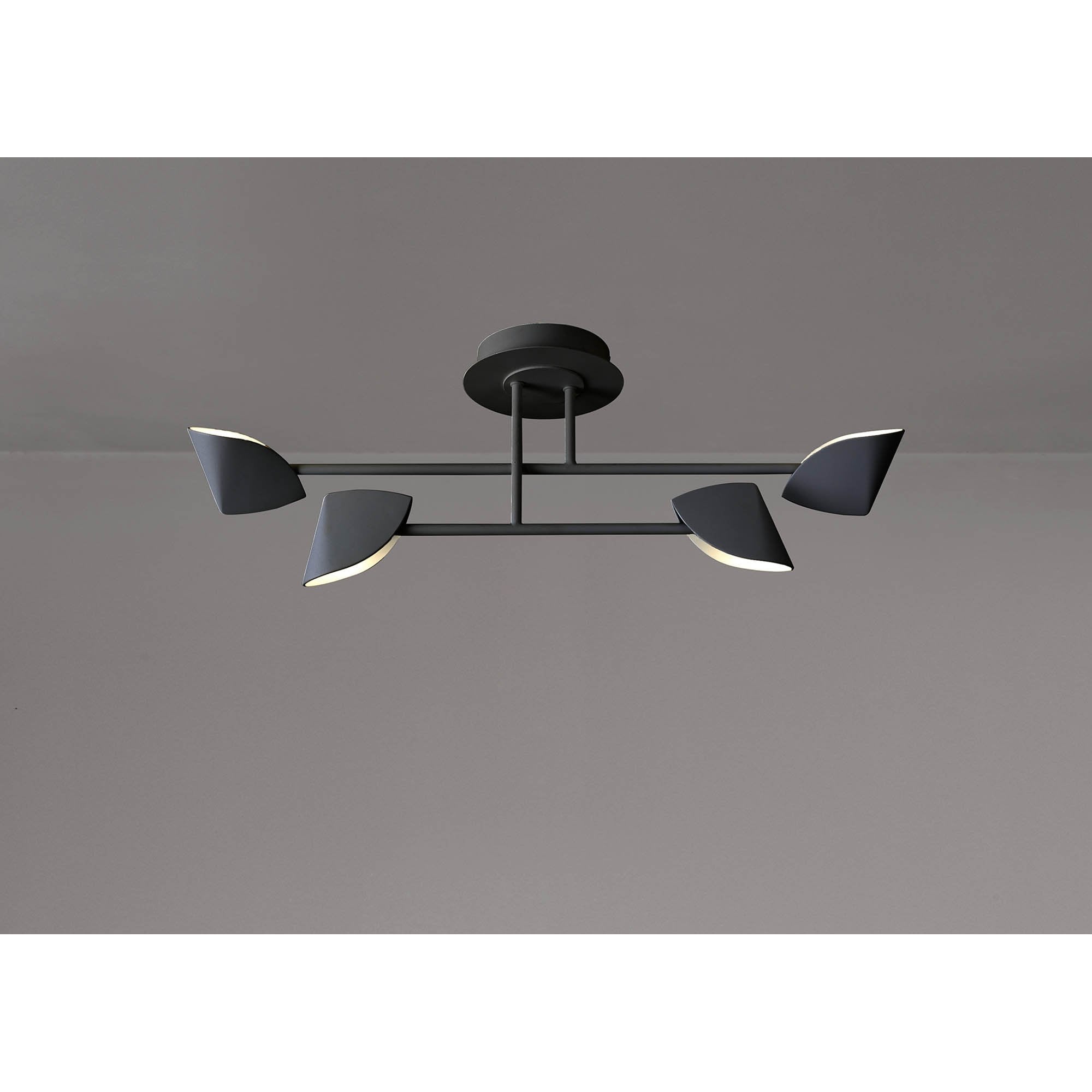 M7582 Capuccina Small 4 Light Semi Flush 30W LED Black