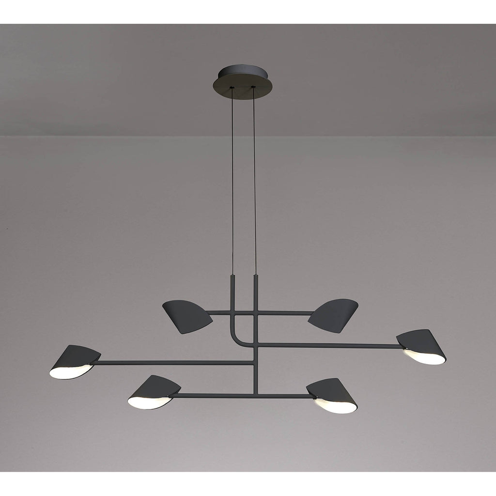 M7579 Capuccina 6 Light Linear Pendant 45W LED Black