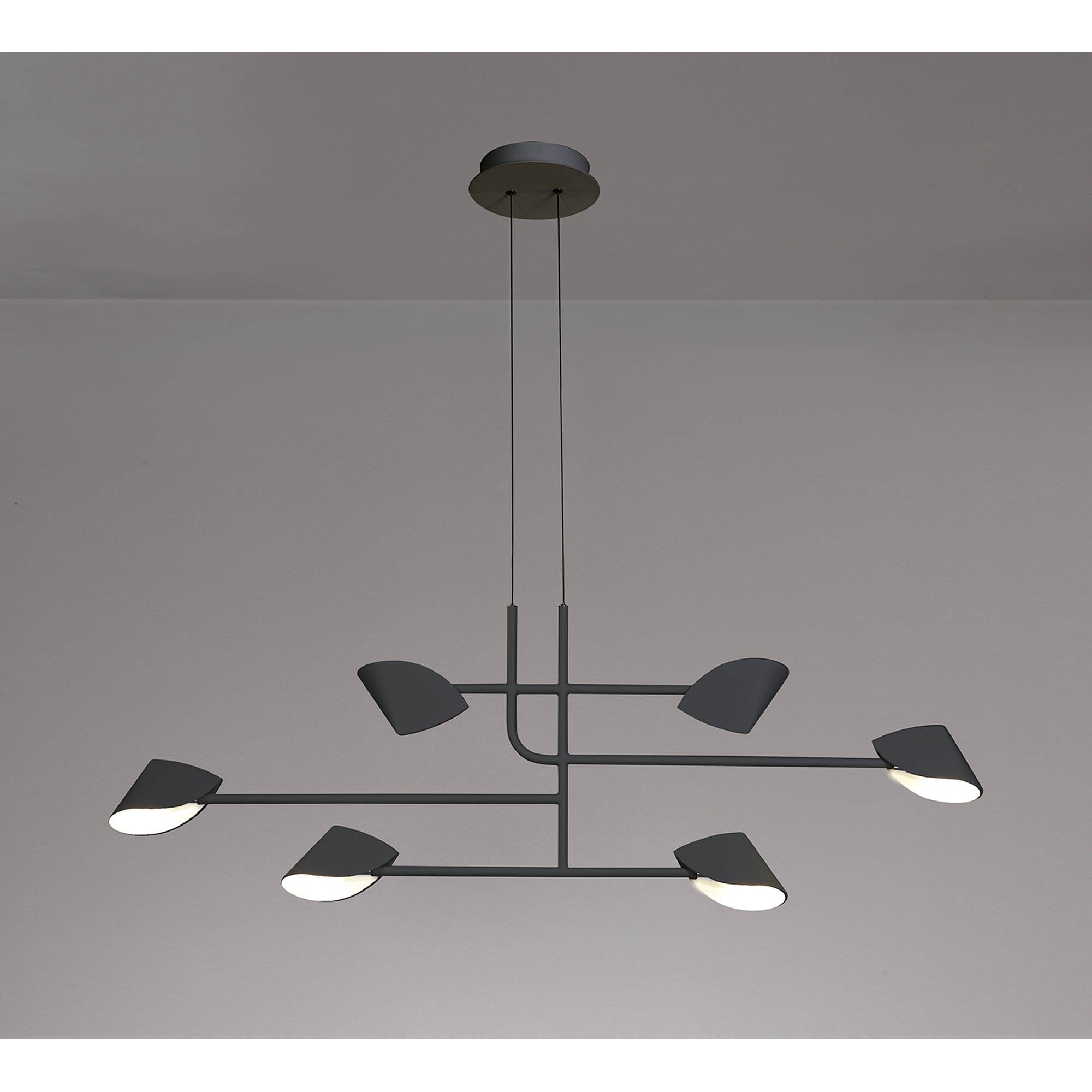 M7579 Capuccina 6 Light Linear Pendant 45W LED Black