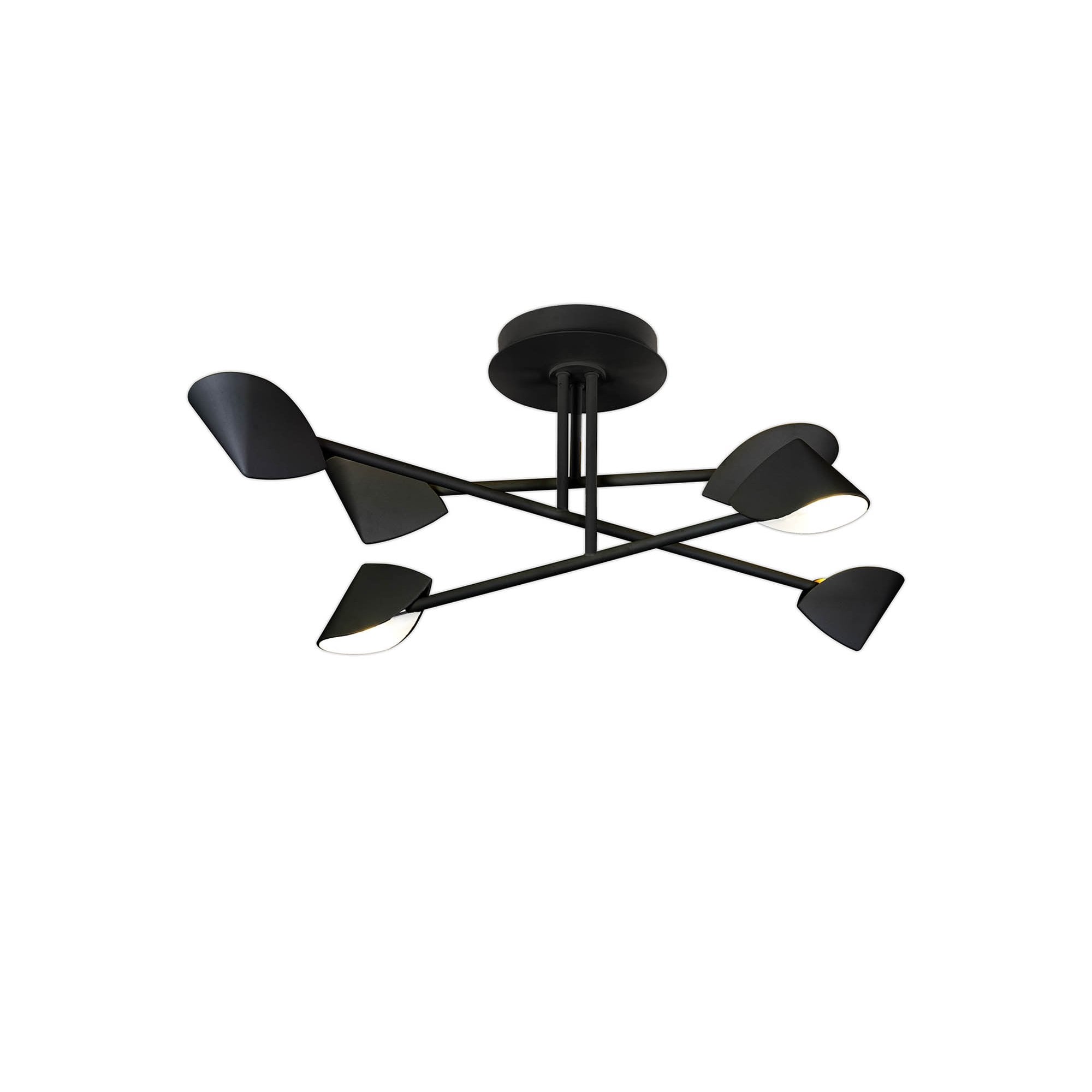 M7581 Capuccina Medium 6 Light Semi Flush 45W LED Black