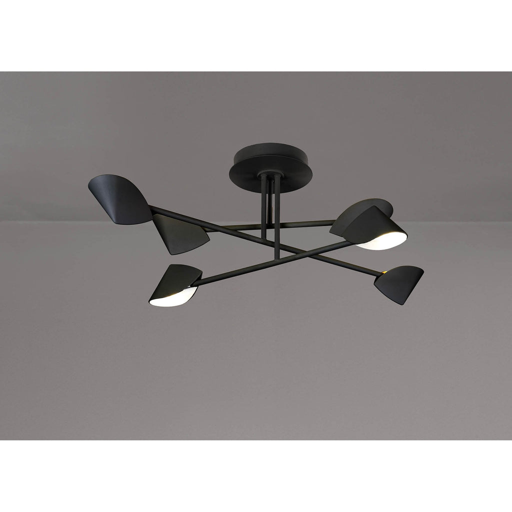 M7581 Capuccina Medium 6 Light Semi Flush 45W LED Black
