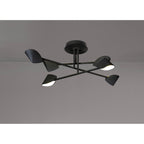 M7581 Capuccina Medium 6 Light Semi Flush 45W LED Black