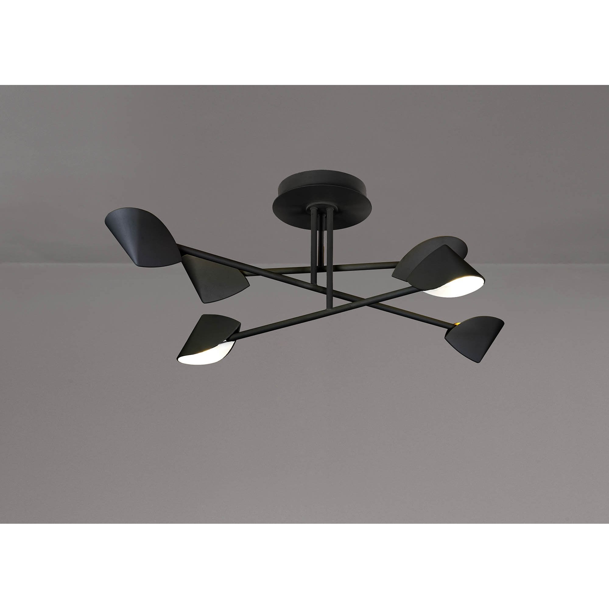 M7581 Capuccina Medium 6 Light Semi Flush 45W LED Black