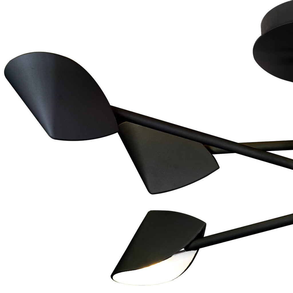 M7581 Capuccina Medium 6 Light Semi Flush 45W LED Black
