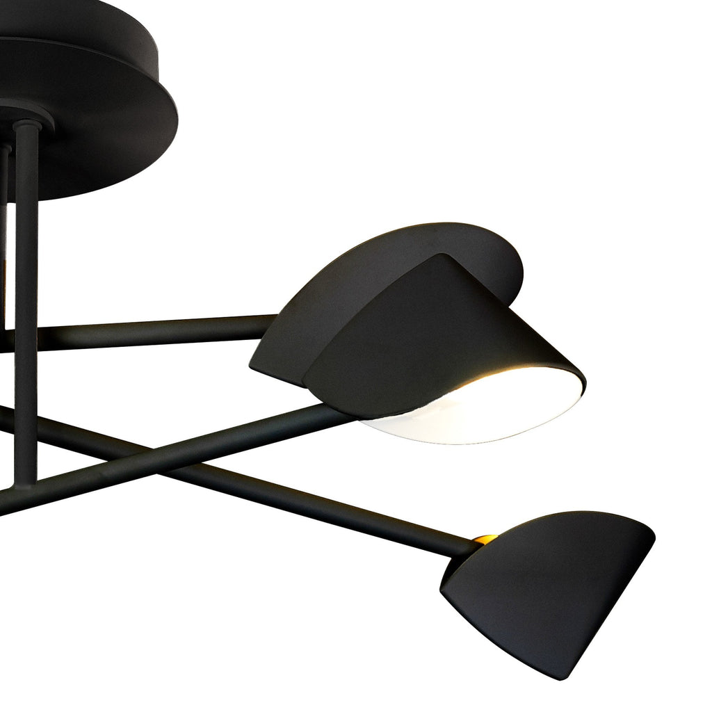 M7581 Capuccina Medium 6 Light Semi Flush 45W LED Black