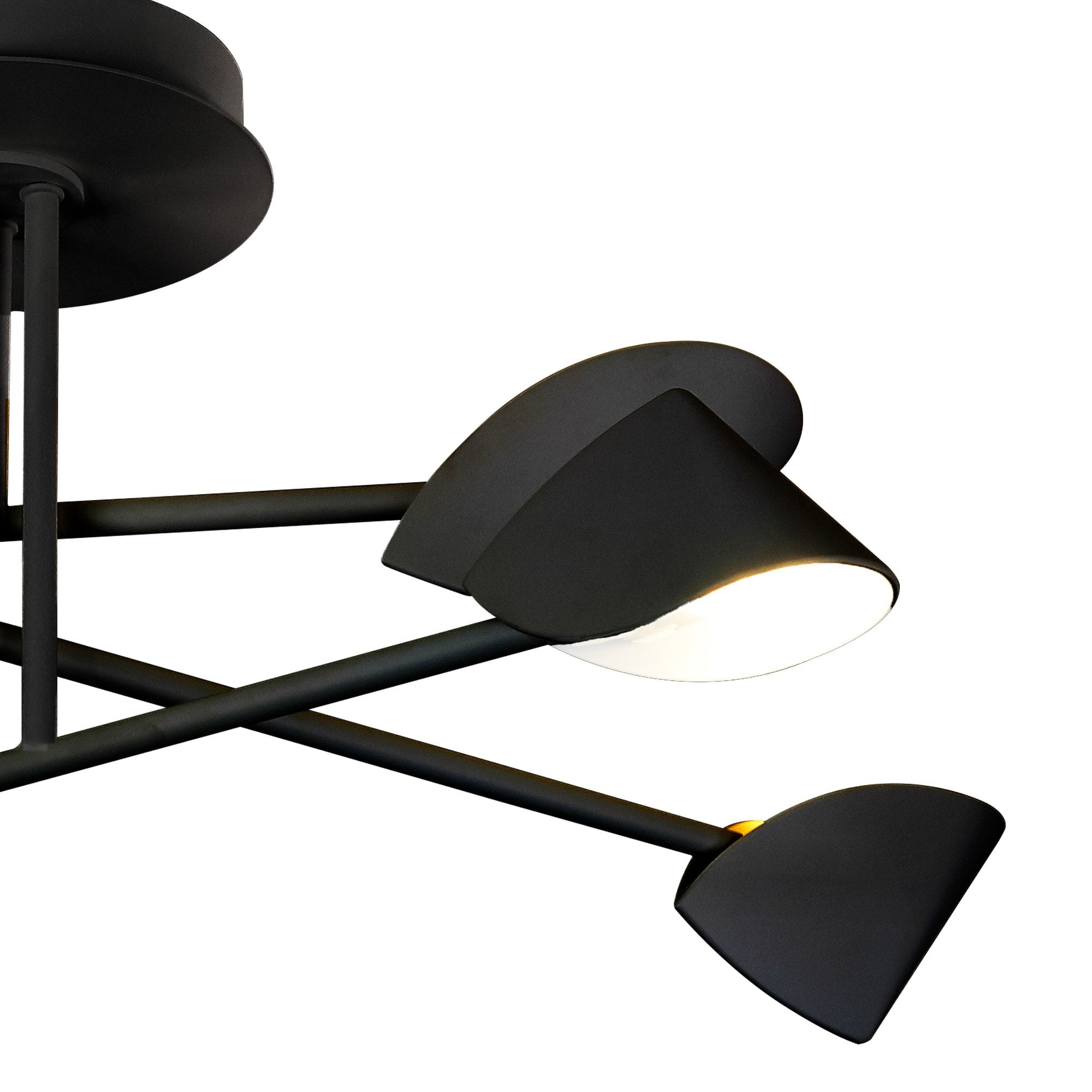 M7581 Capuccina Medium 6 Light Semi Flush 45W LED Black