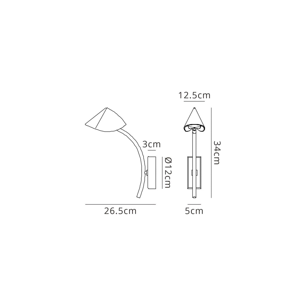 M7583 Capuccina 1 Light Wall Lamp 7W LED Black