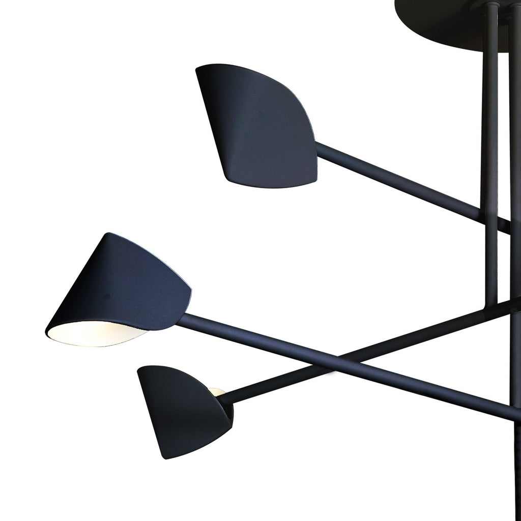 M7578 Capuccina 8 Light Fixed Pendant 61.5W LED Black