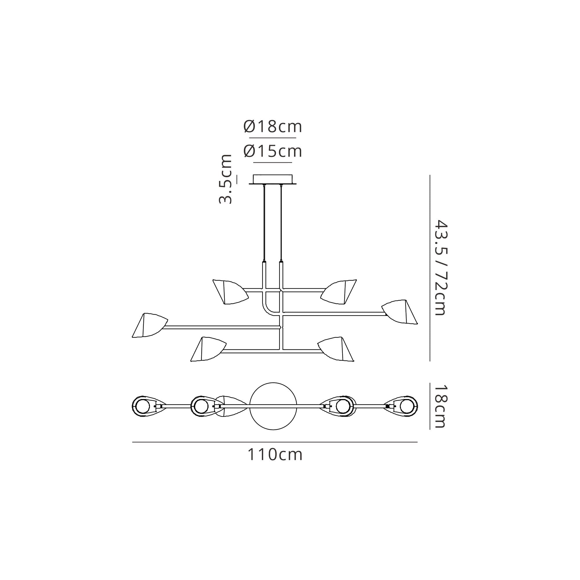 M7571 Capuccina 6 Light Linear Pendant 45W LED White
