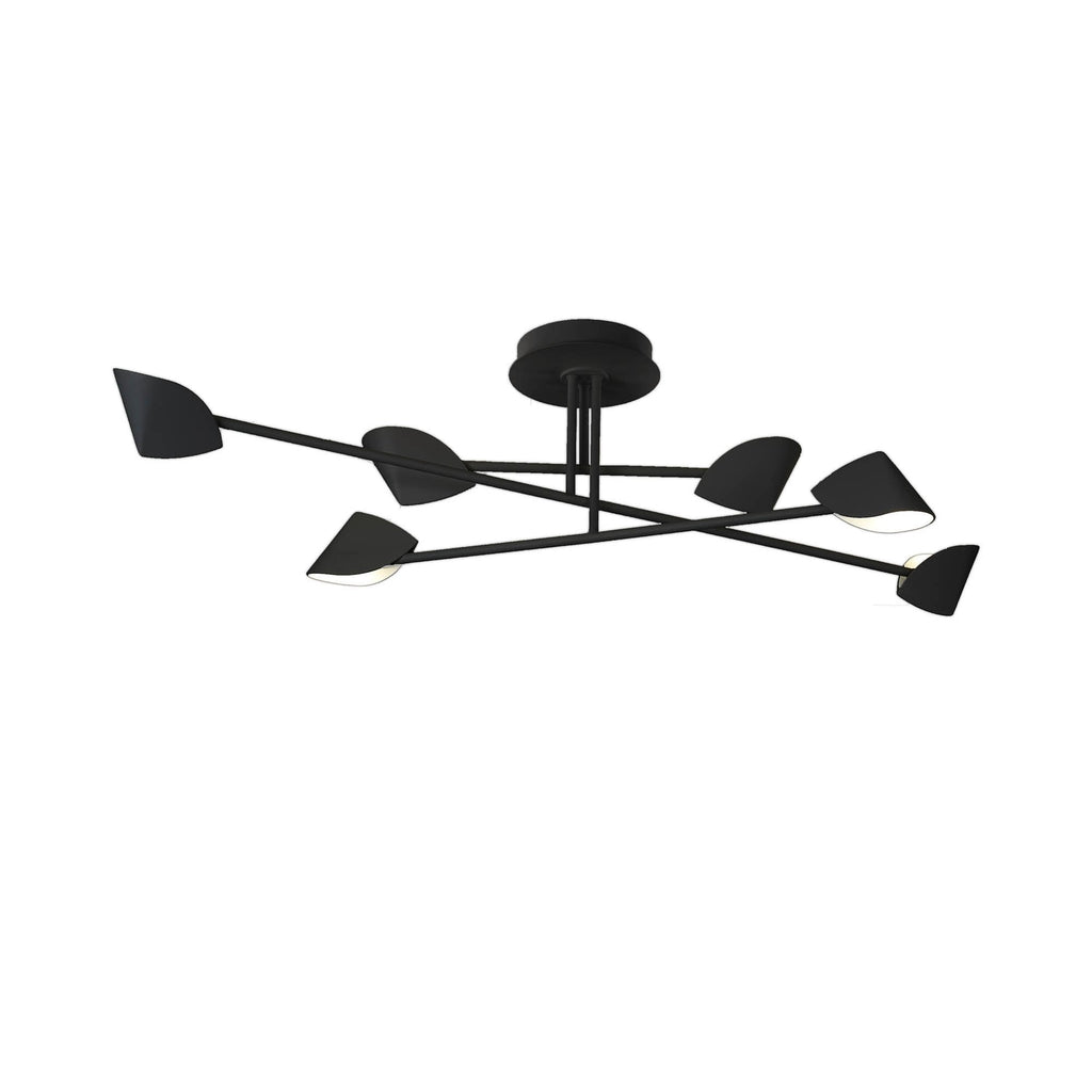M7580 Capuccina Large 6 Light Semi Flush 45W LED Black