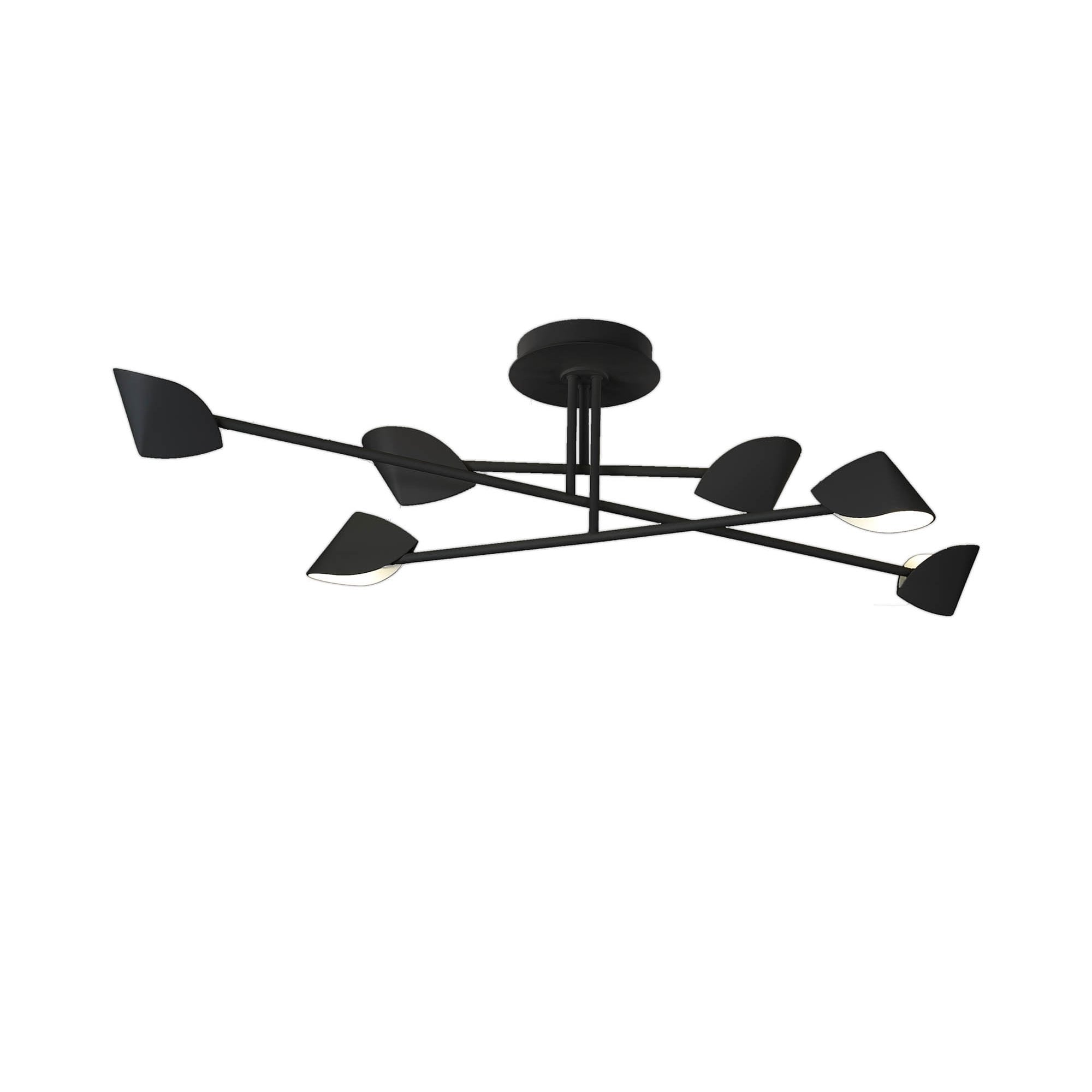 M7580 Capuccina Large 6 Light Semi Flush 45W LED Black