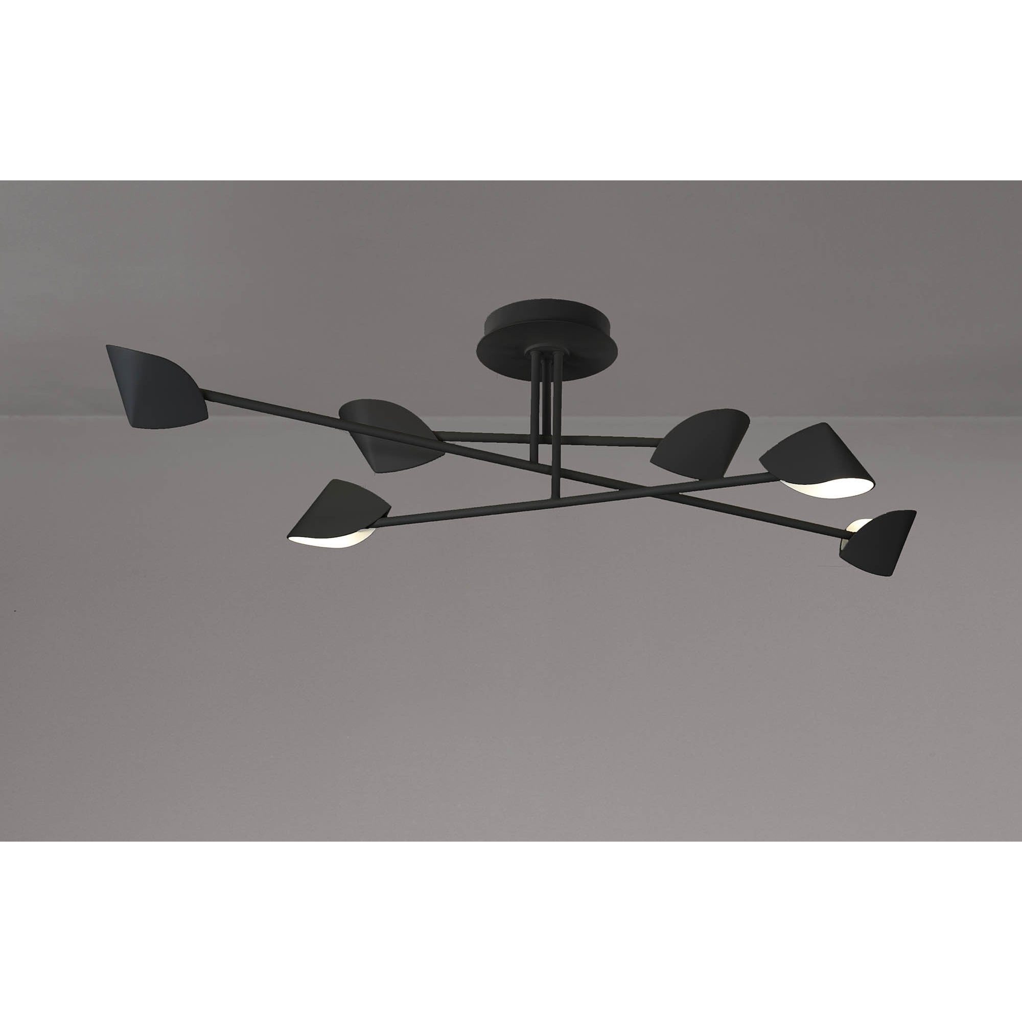 M7580 Capuccina Large 6 Light Semi Flush 45W LED Black