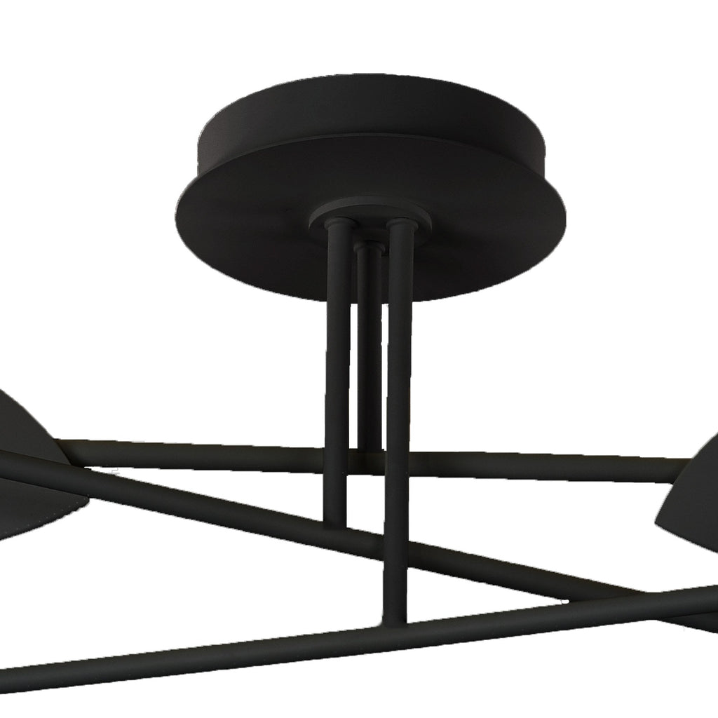 M7580 Capuccina Large 6 Light Semi Flush 45W LED Black