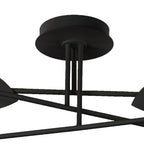 M7580 Capuccina Large 6 Light Semi Flush 45W LED Black