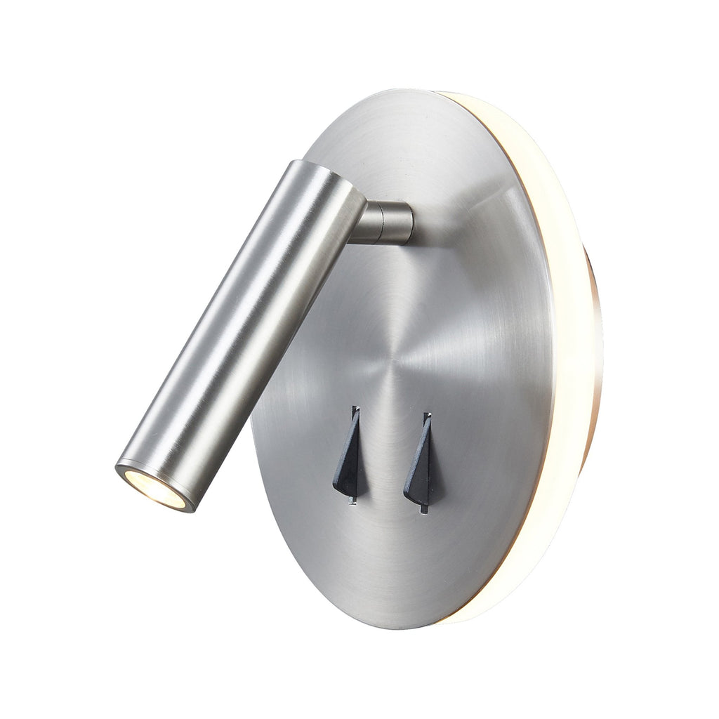 M6081 Cayman Round Wall + Reading Light 6W + 3W LED Satin Nickel