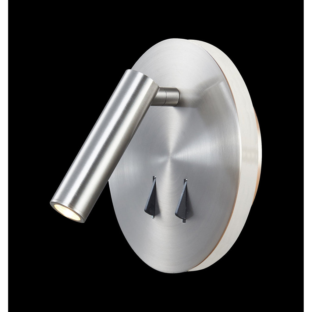 M6081 Cayman Round Wall + Reading Light 6W + 3W LED Satin Nickel