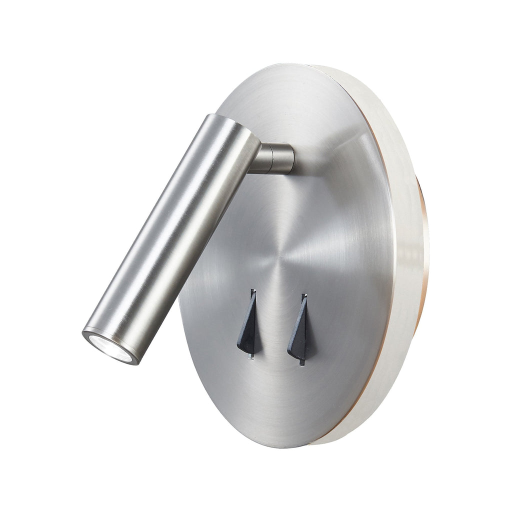M6081 Cayman Round Wall + Reading Light 6W + 3W LED Satin Nickel