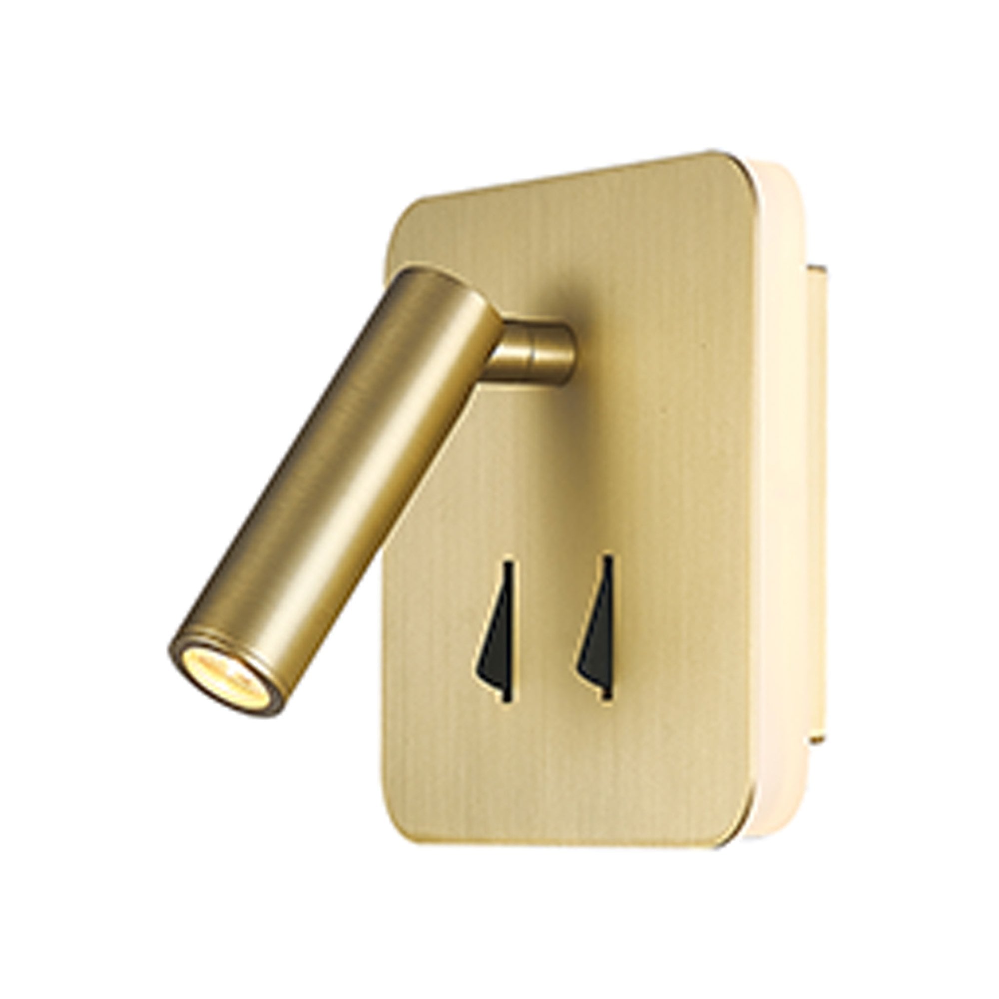 M7854 Cayman Square Wall + Reading Light 6W + 3W LED Satin Gold