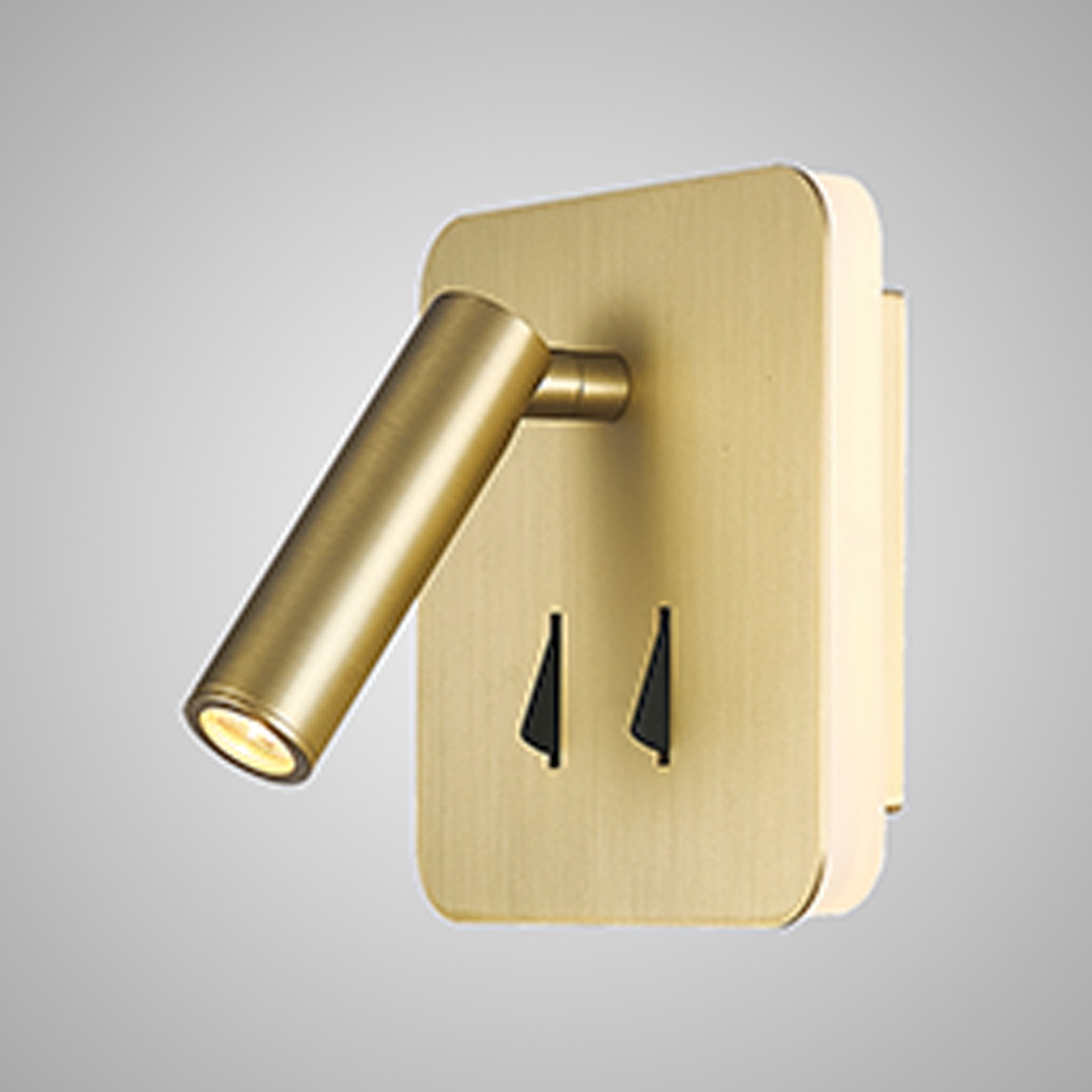M7854 Cayman Square Wall + Reading Light 6W + 3W LED Satin Gold